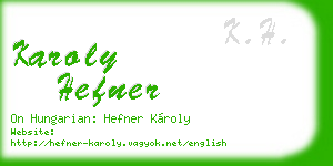 karoly hefner business card