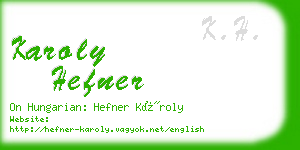 karoly hefner business card